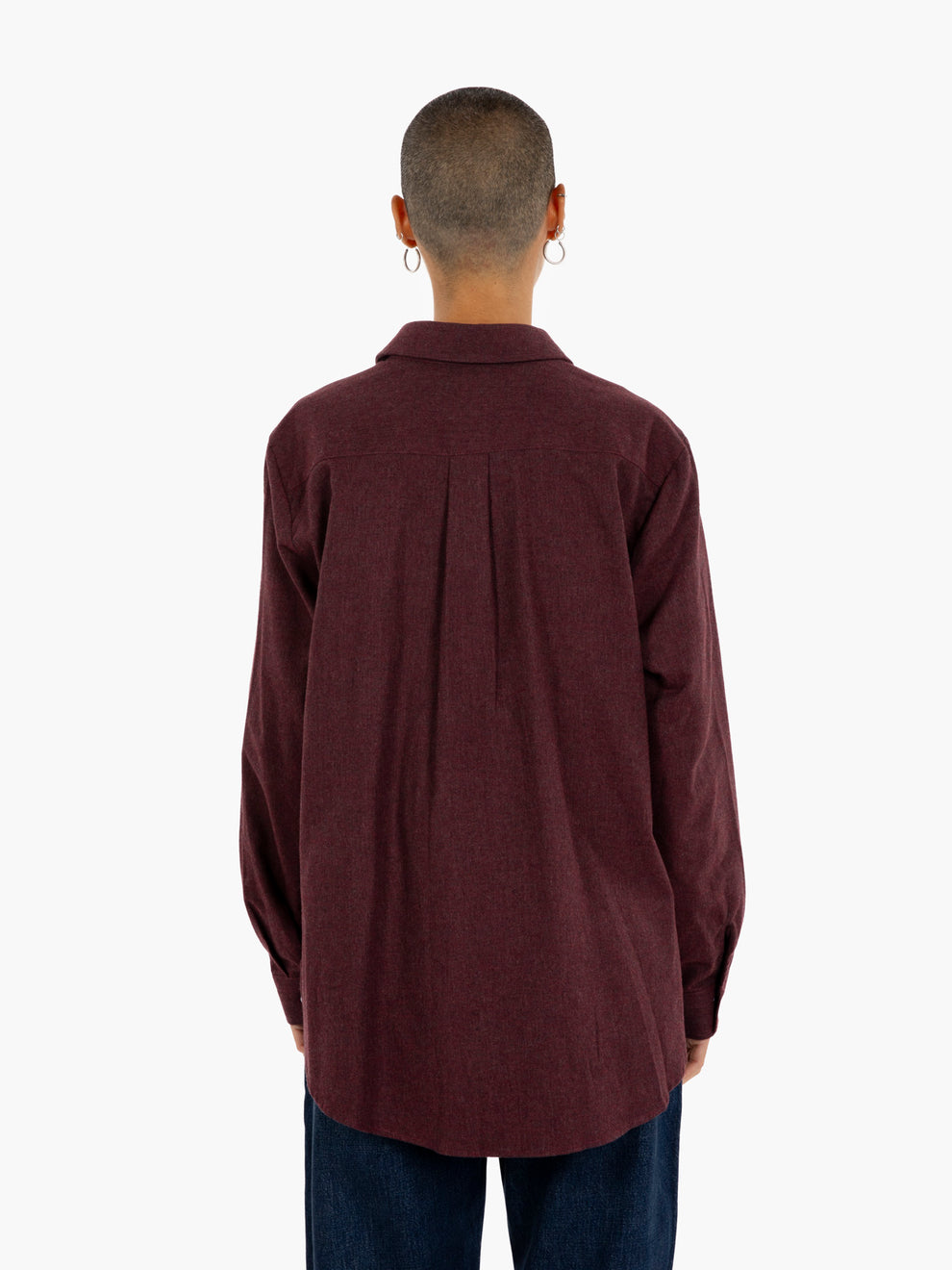 Oversized burgundy flannel shirt