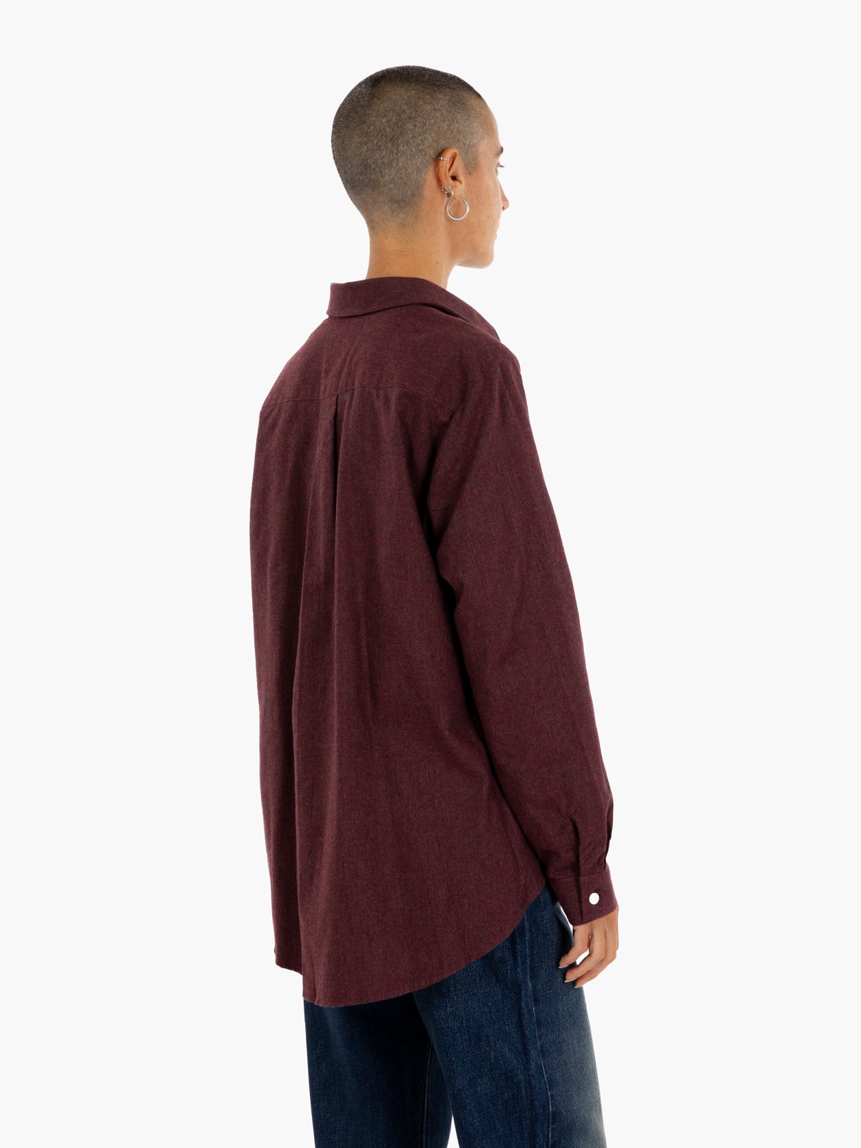Oversized burgundy flannel shirt
