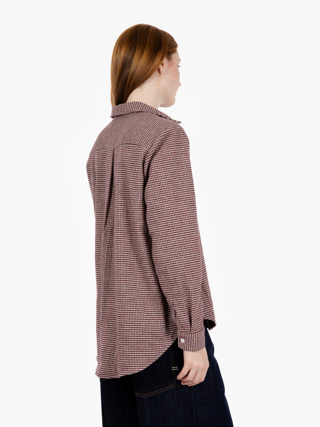 Camicia oversize pied de poule bianco / rosso