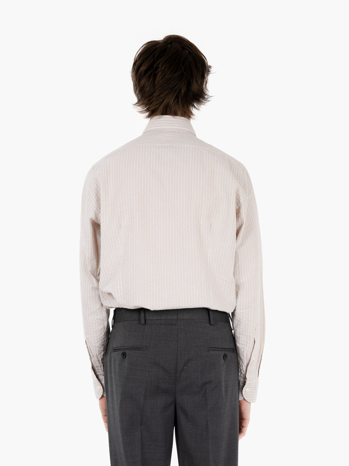 Camicia regular a righe beige