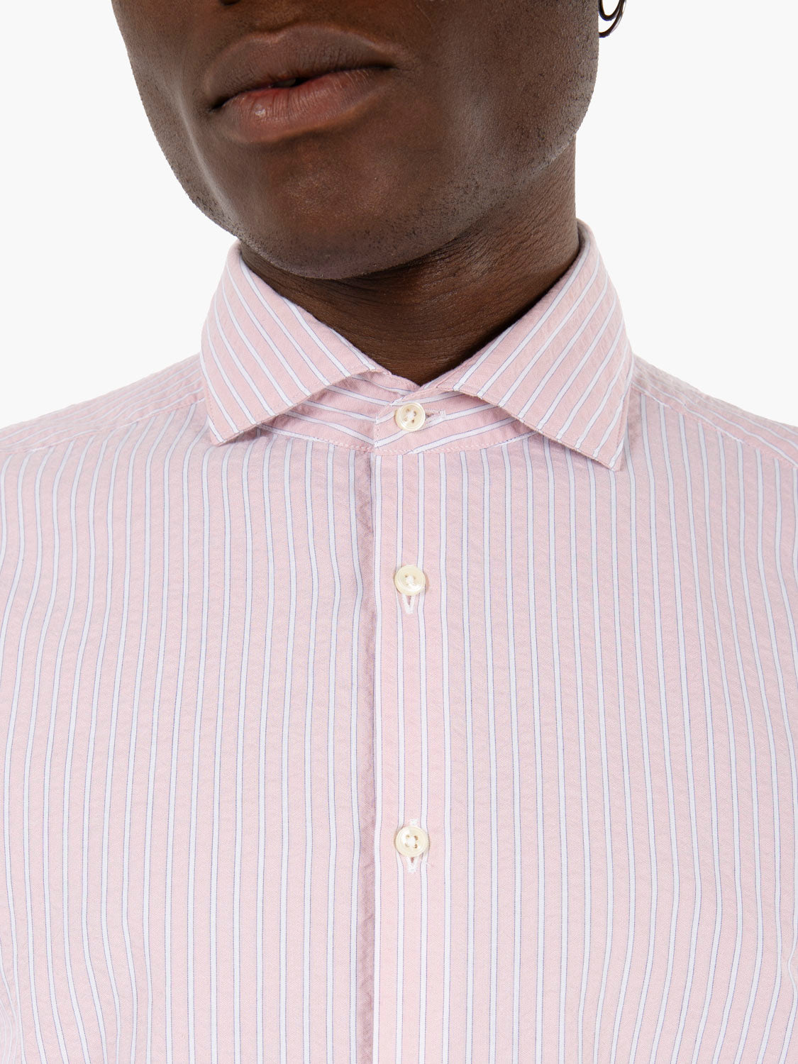 Camicia regular a righe rosa