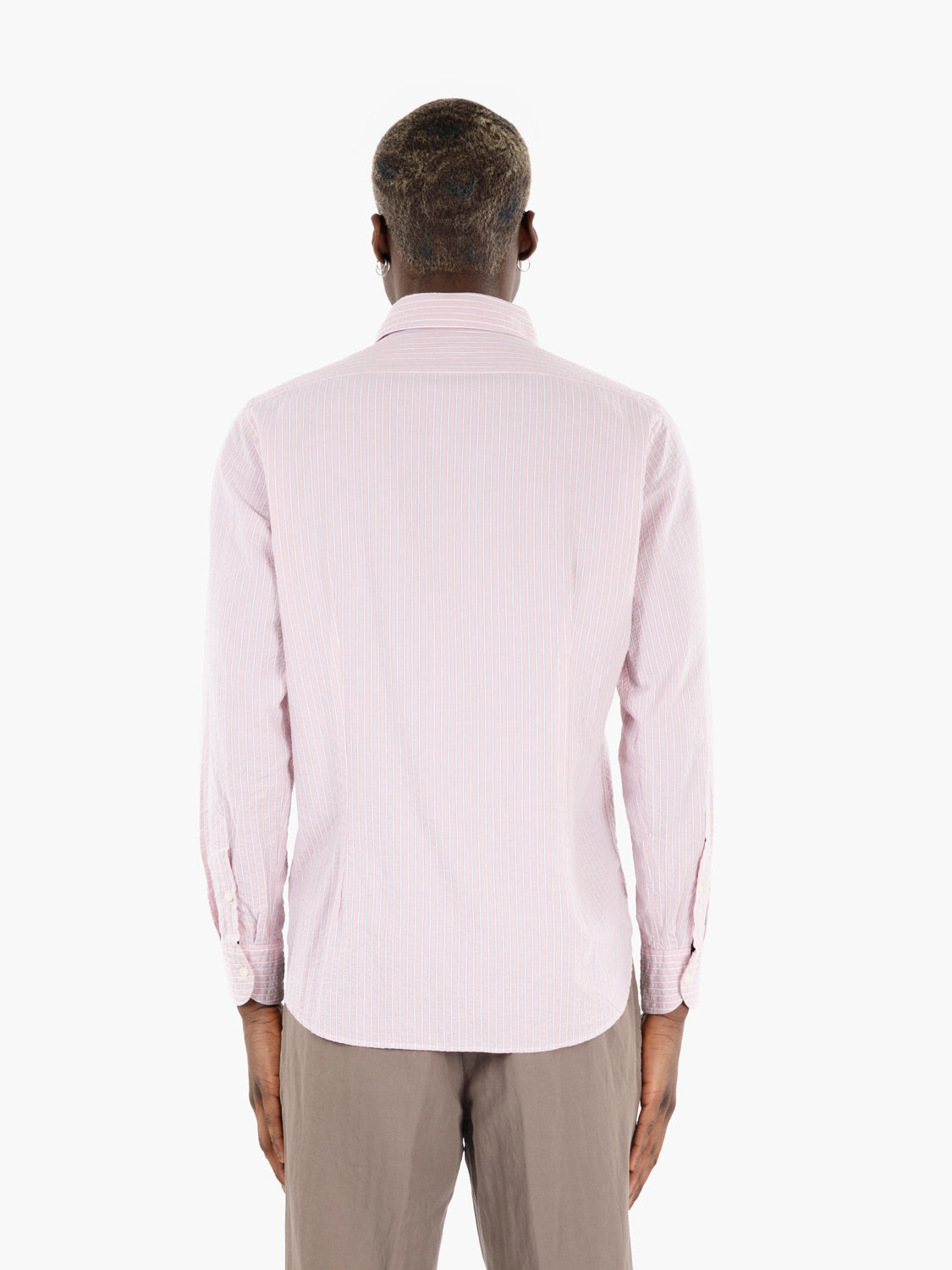 Camicia regular a righe rosa