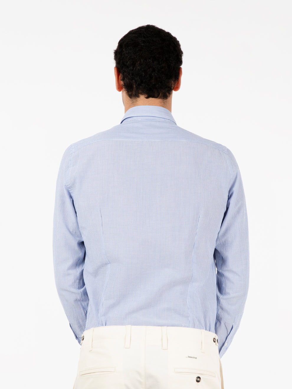 White/blue striped shirt