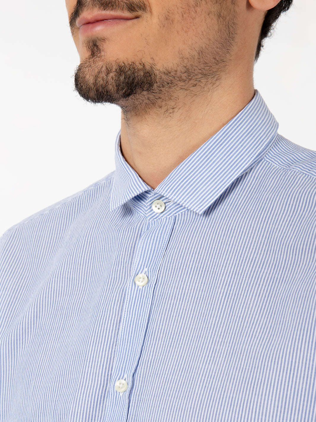 Camicia rigata bianco / blu