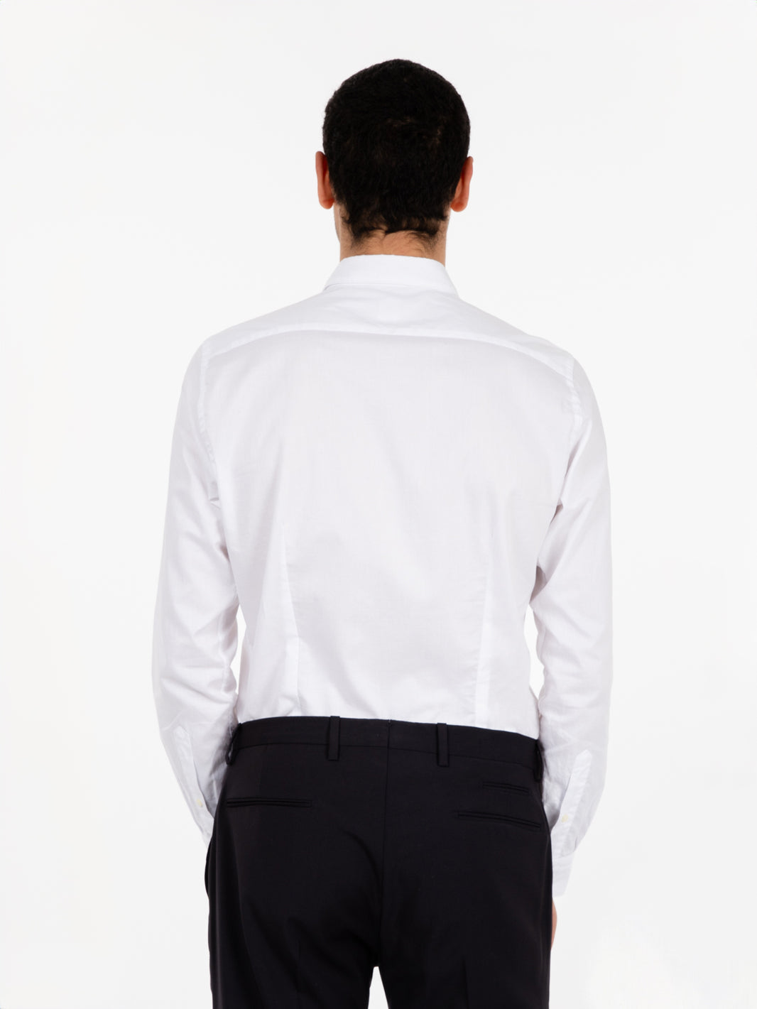 White cotton slim shirt