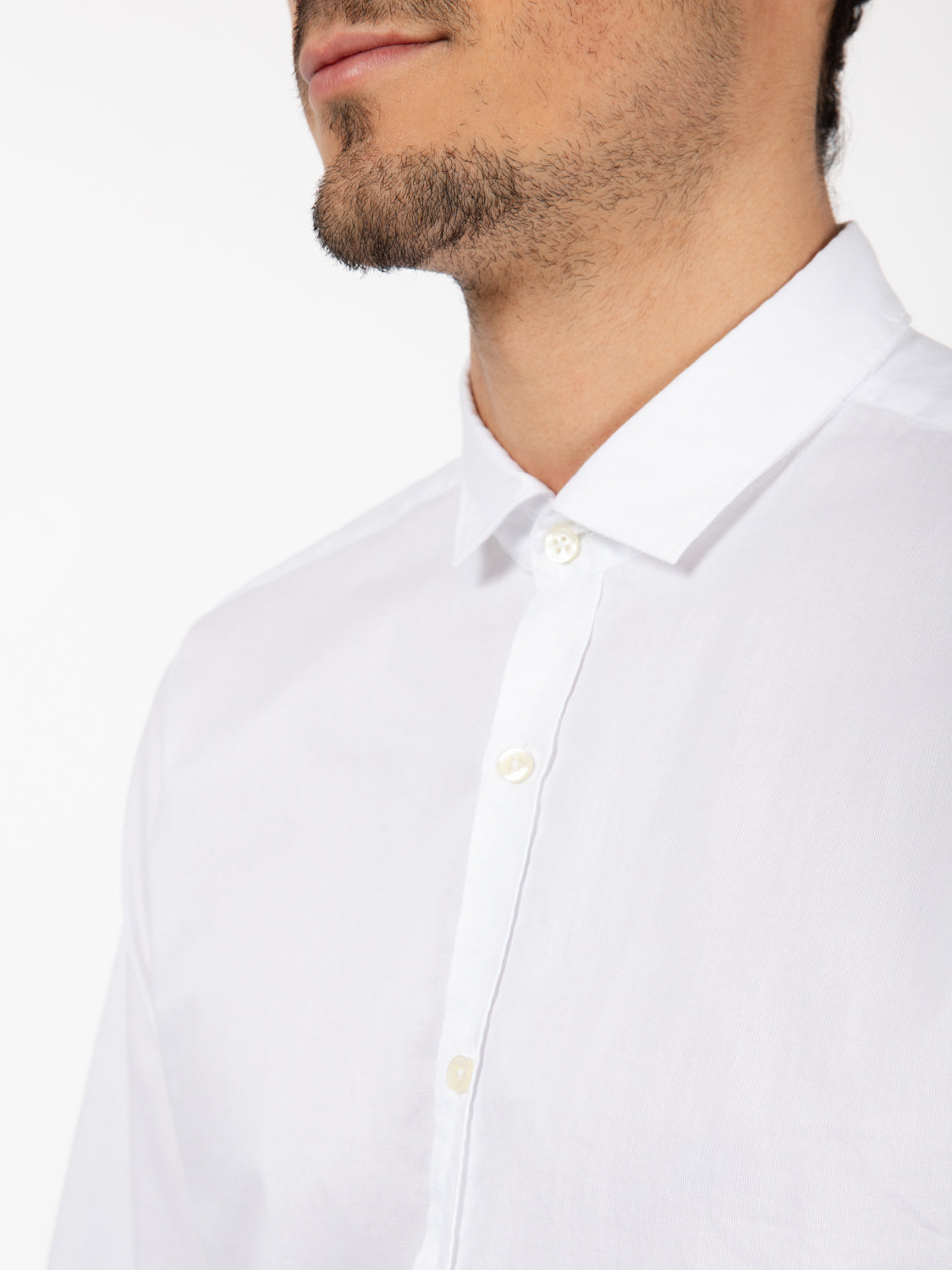 White cotton slim shirt
