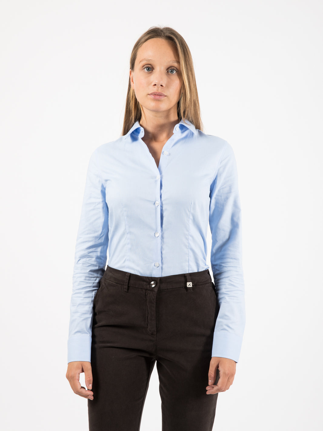 Camicia slim fit oxford azzurra
