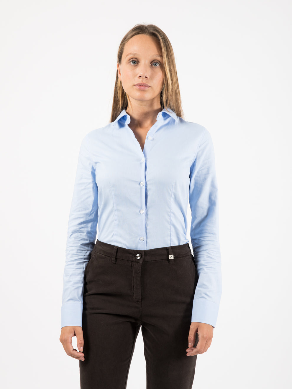 Camicia slim fit oxford azzurra