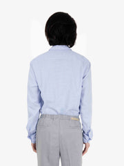 GMF - Camicia tessuto operato slim azzurro / bianco