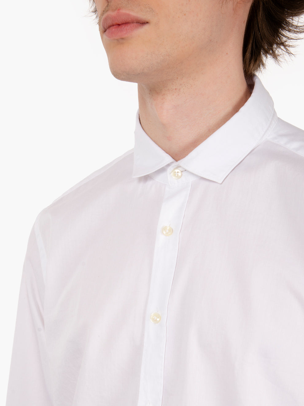 Camicia tessuto operato slim bianco
