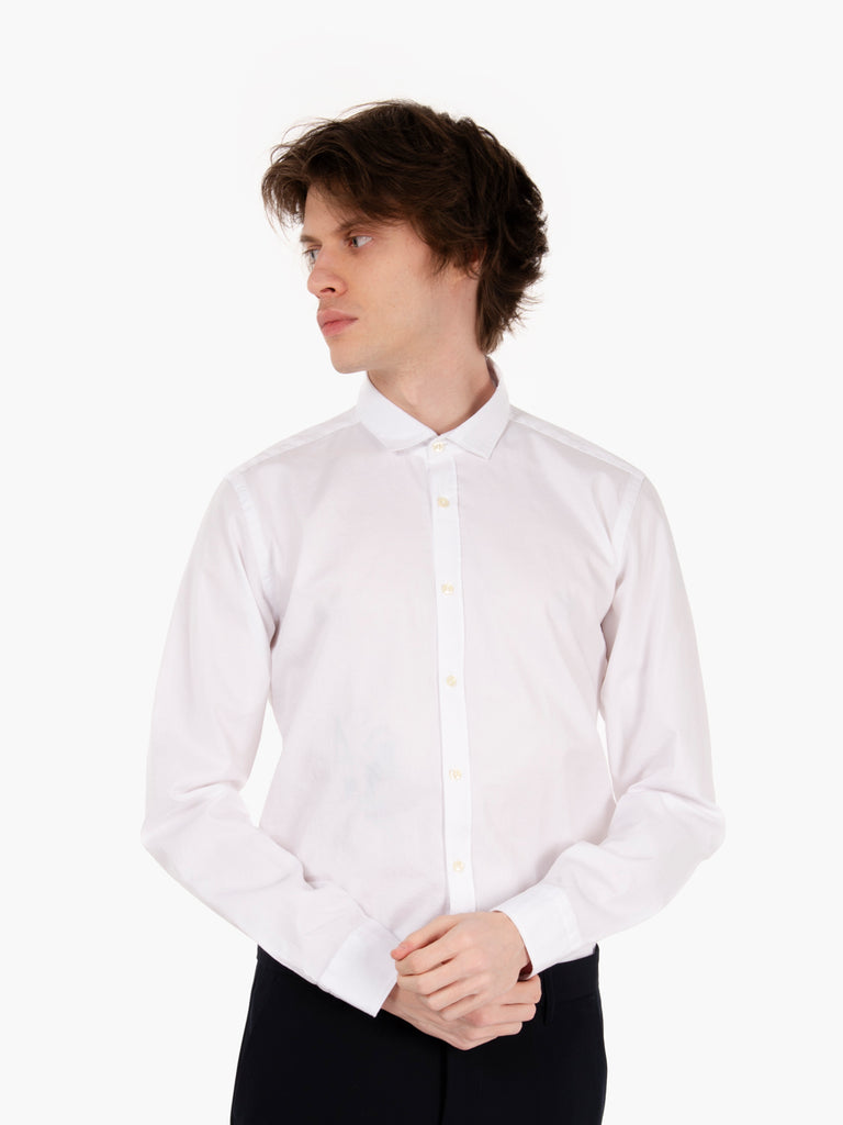 GMF - Camicia tessuto operato slim bianco