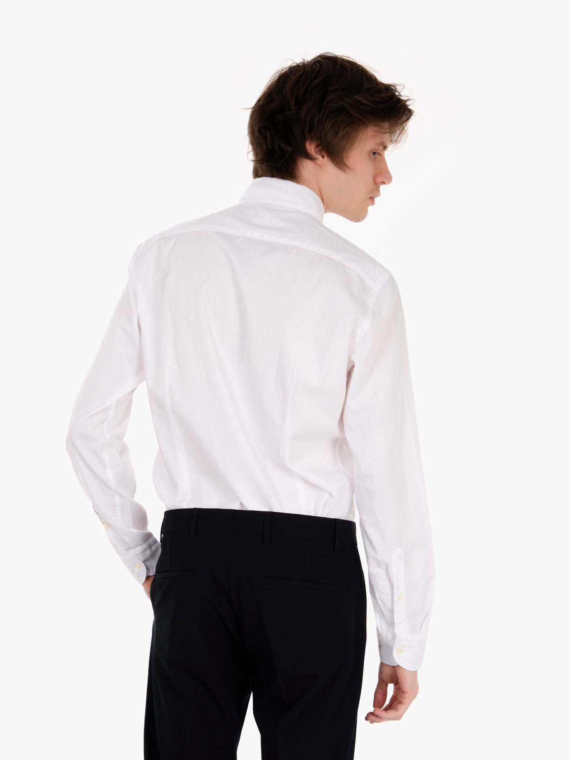 Camicia tessuto operato slim bianco