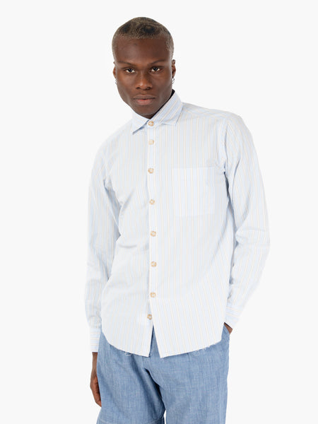 Camicia over a righe azzurro