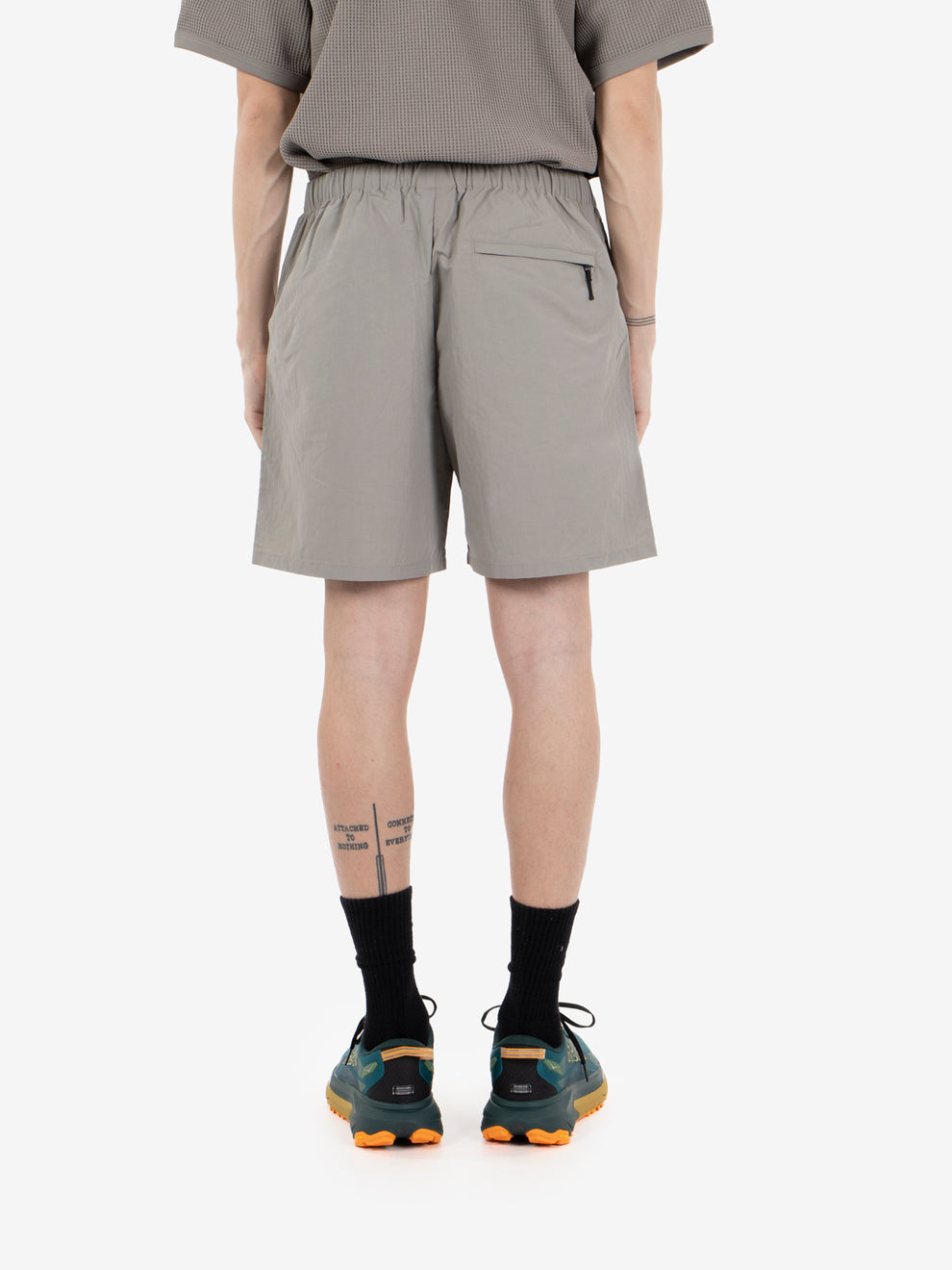 Nylon shorts arid beige