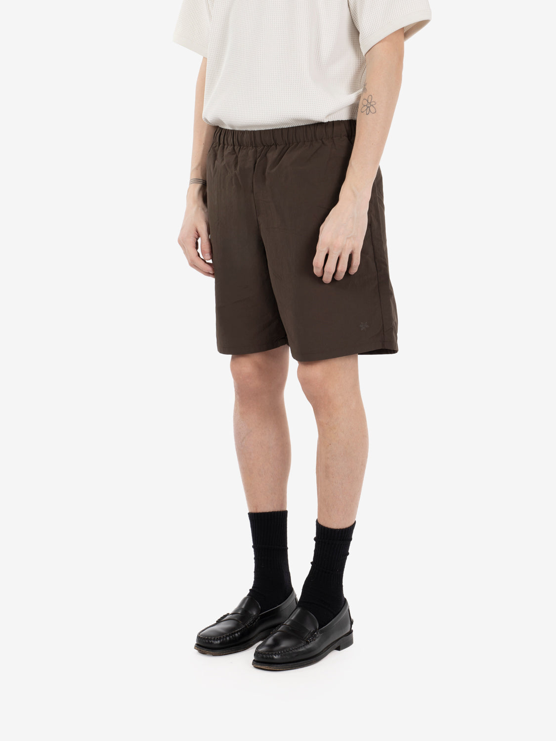 Nylon shorts jet brown