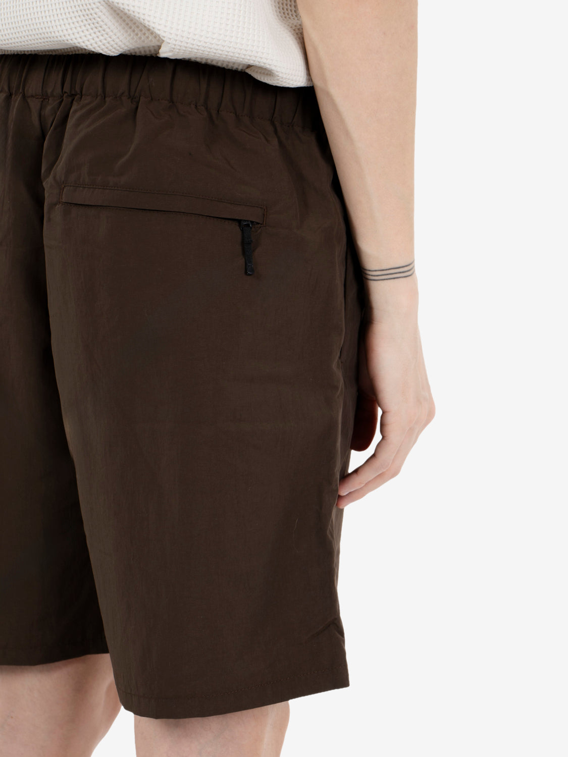 Nylon shorts jet brown