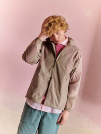 Sheer nylon wind jacket arid beige