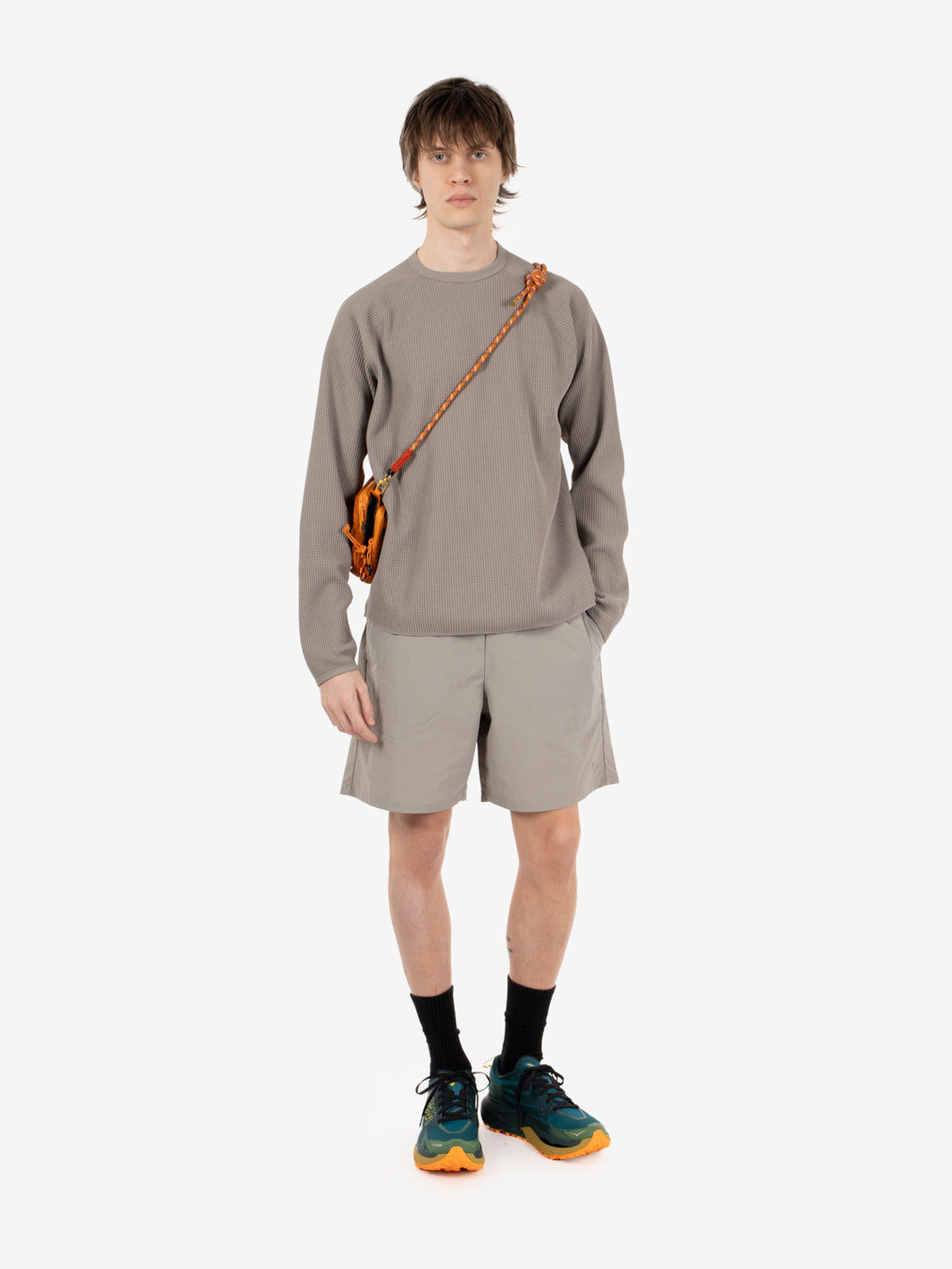 Waffle light l/s t-shirt arid beige