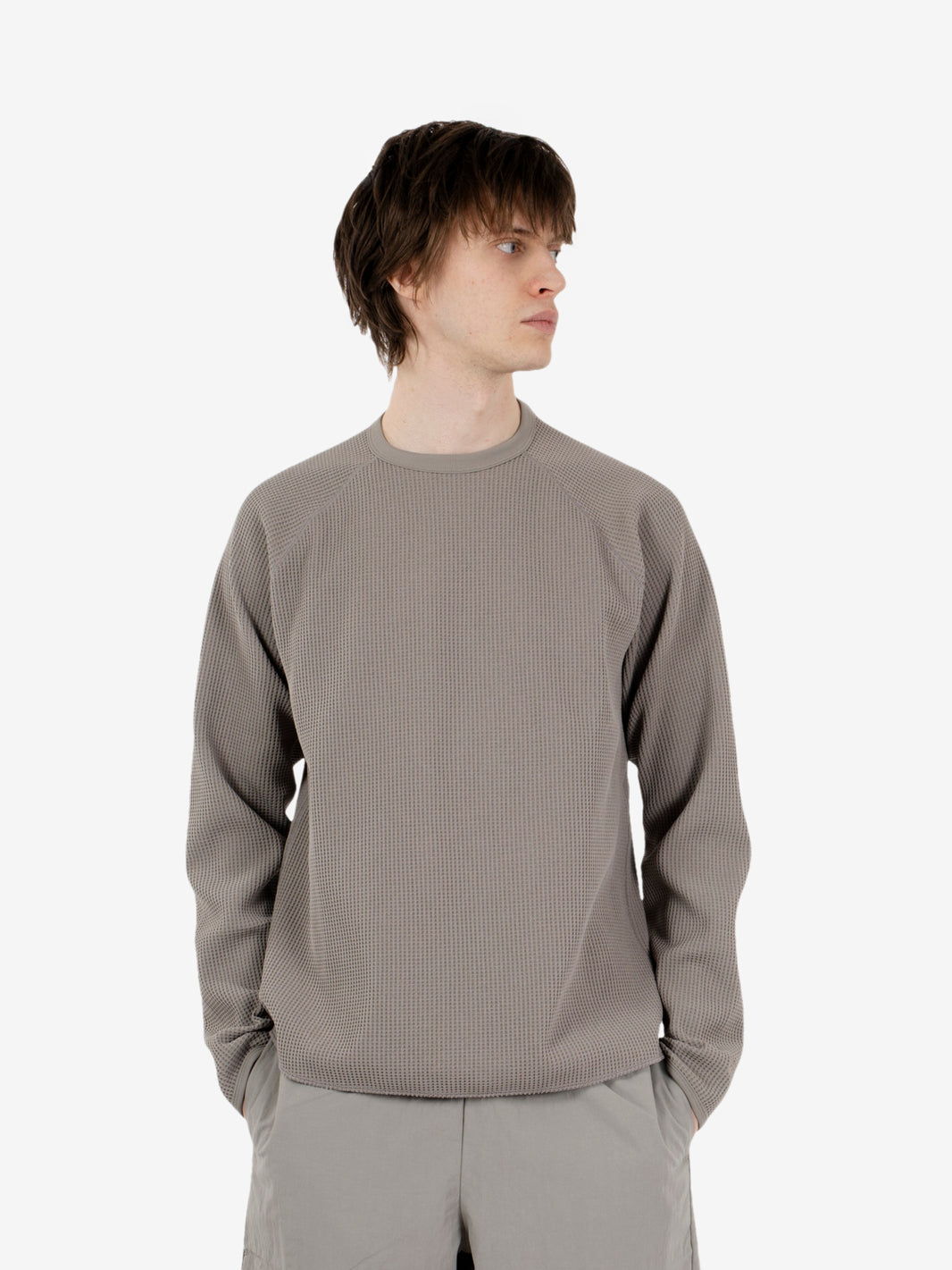 Waffle light l/s t-shirt arid beige