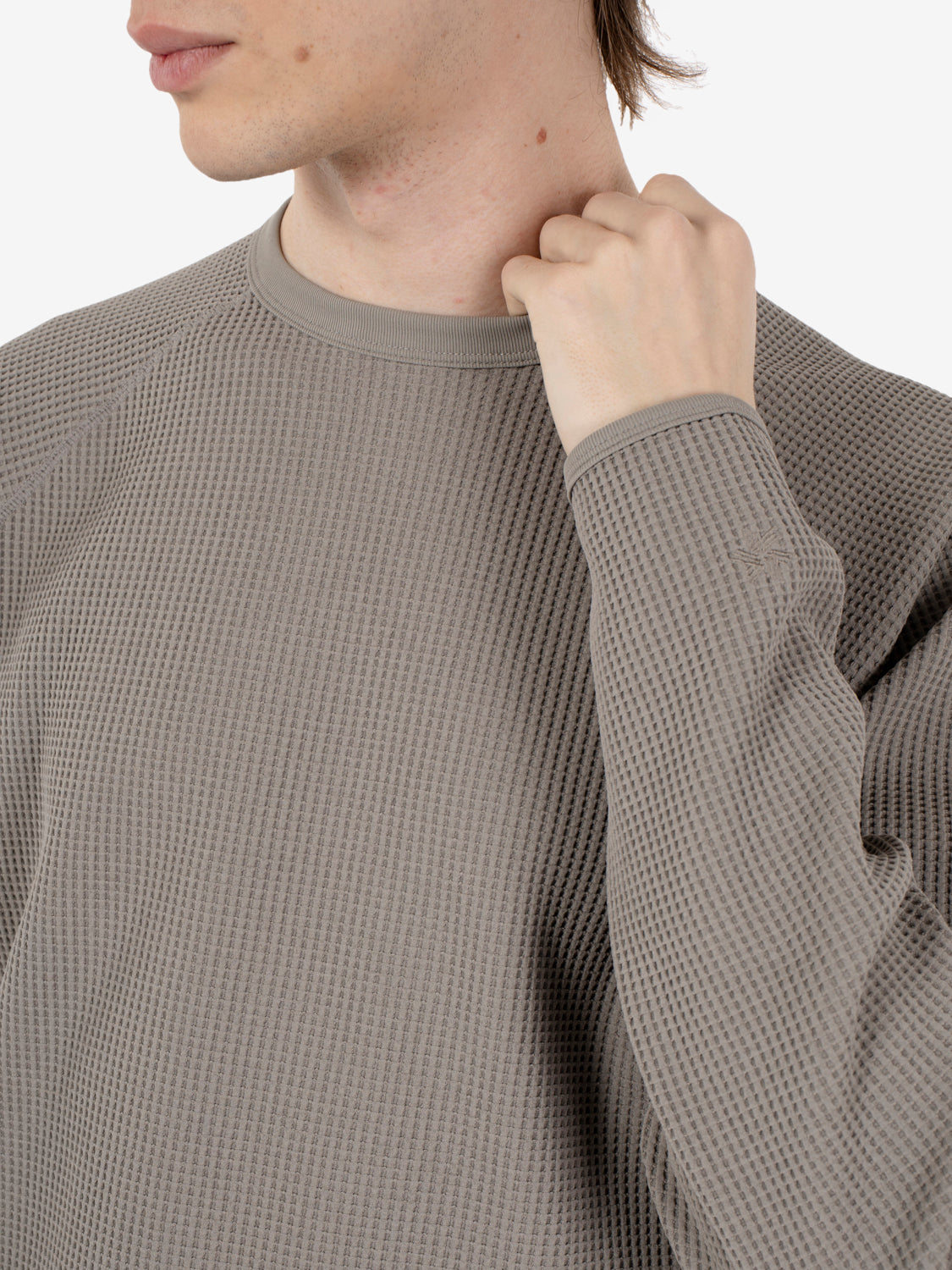 Waffle light l/s t-shirt arid beige