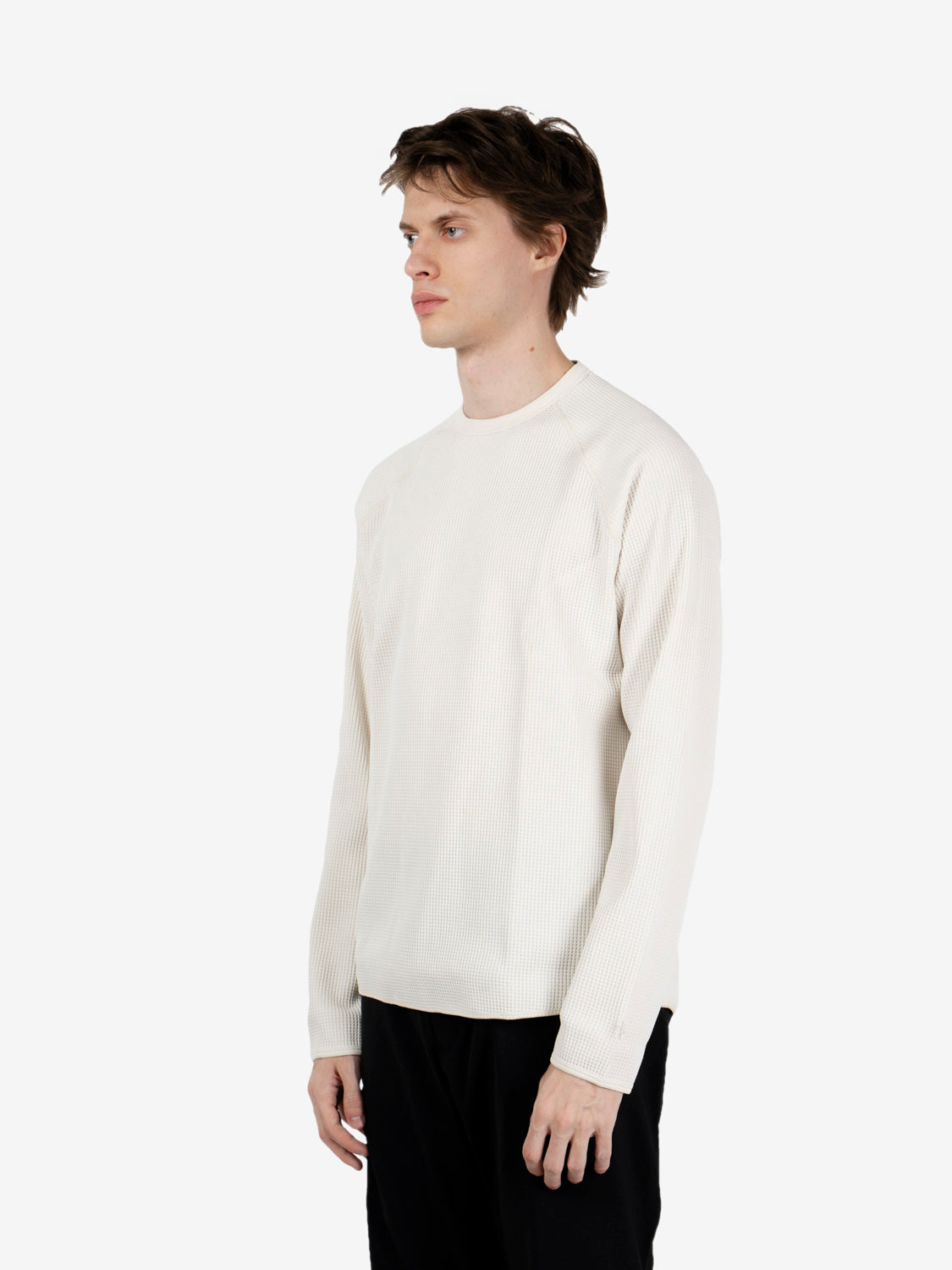 Waffle light l/s t-shirt ivory