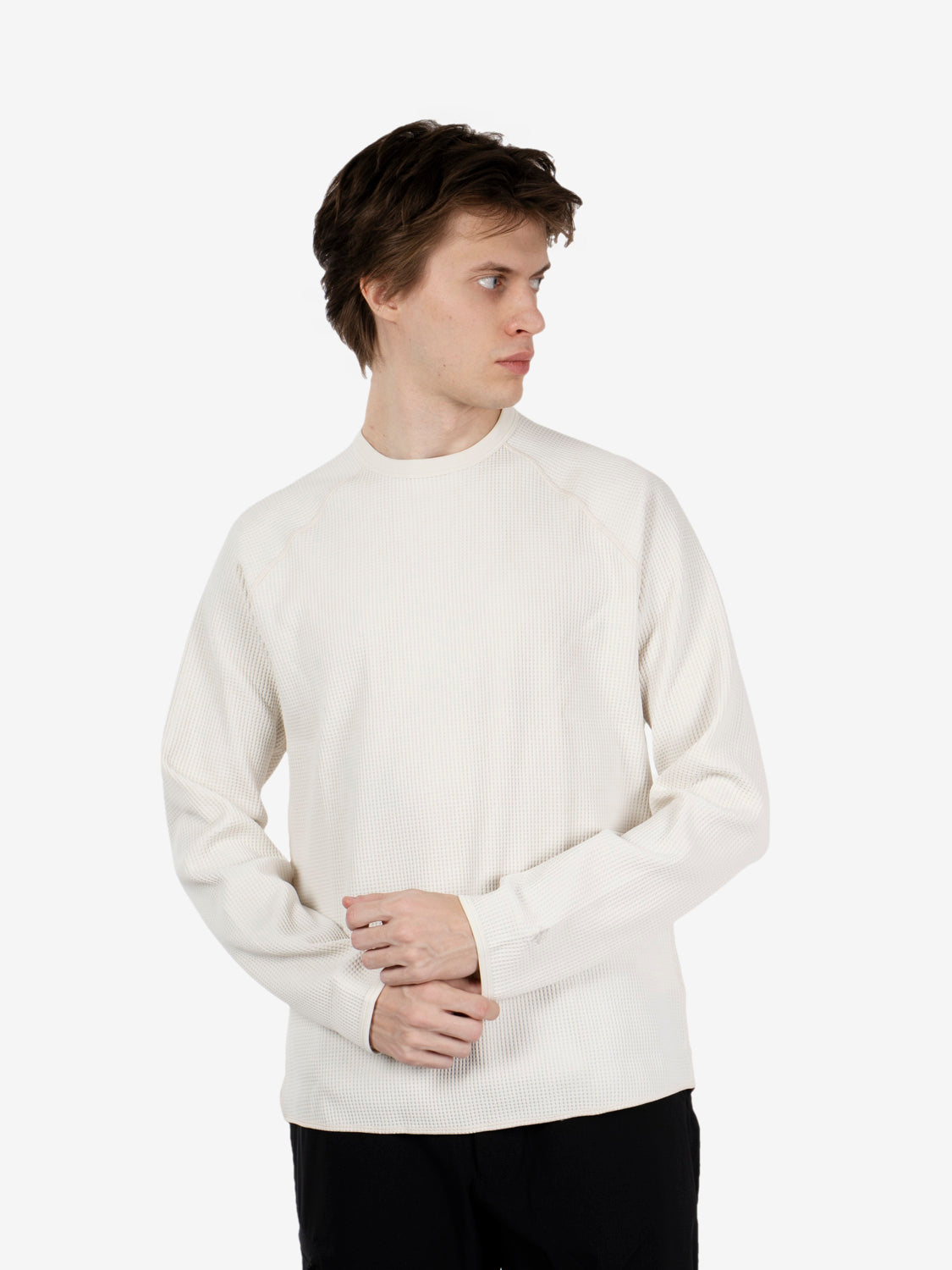 Waffle light l/s t-shirt ivory