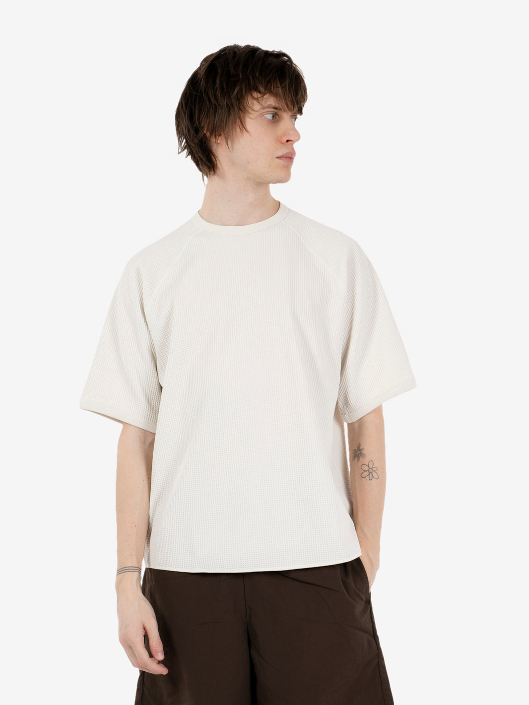 Waffle light t-shirt ivory