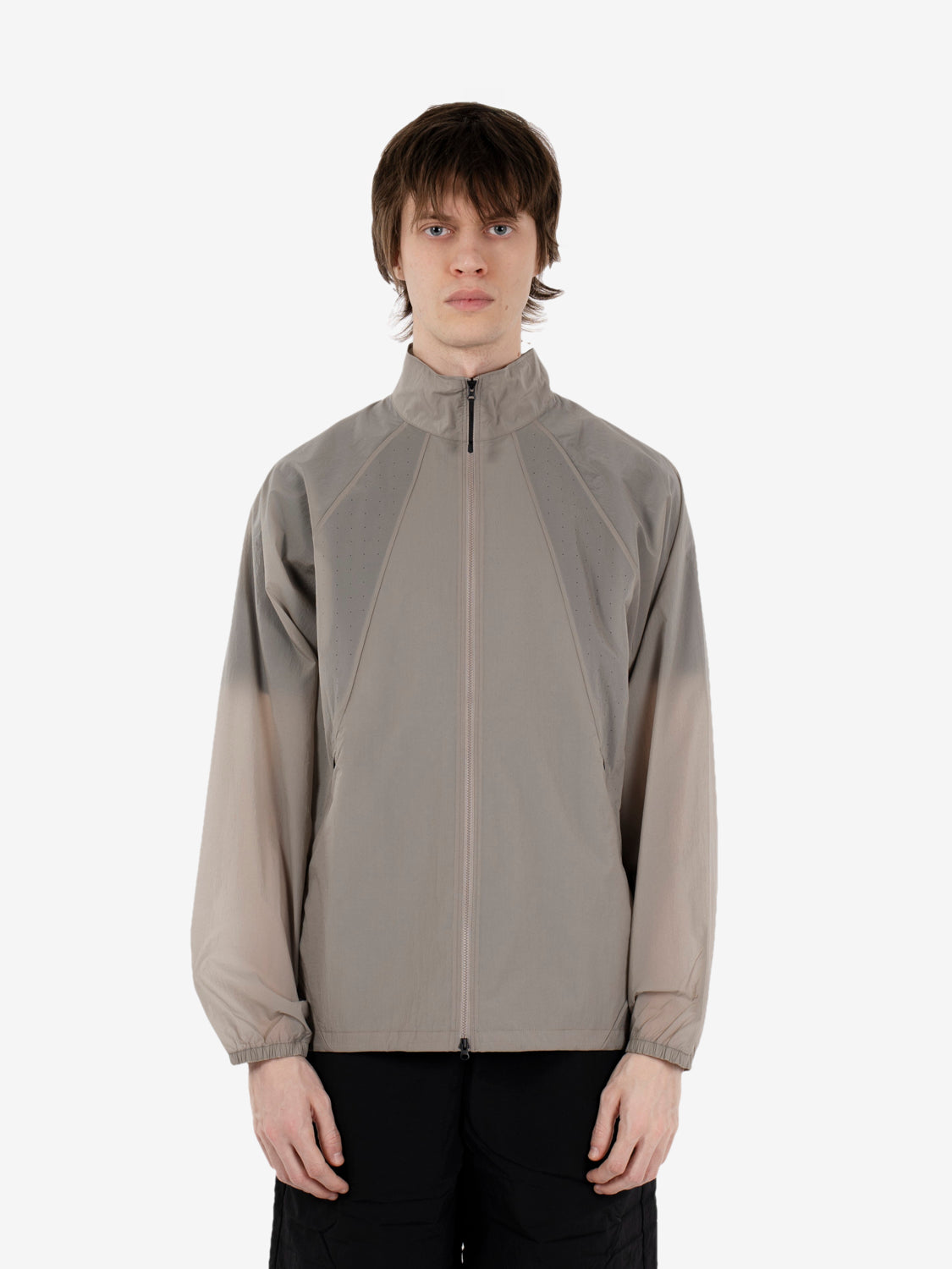 Sheer nylon wind jacket arid beige