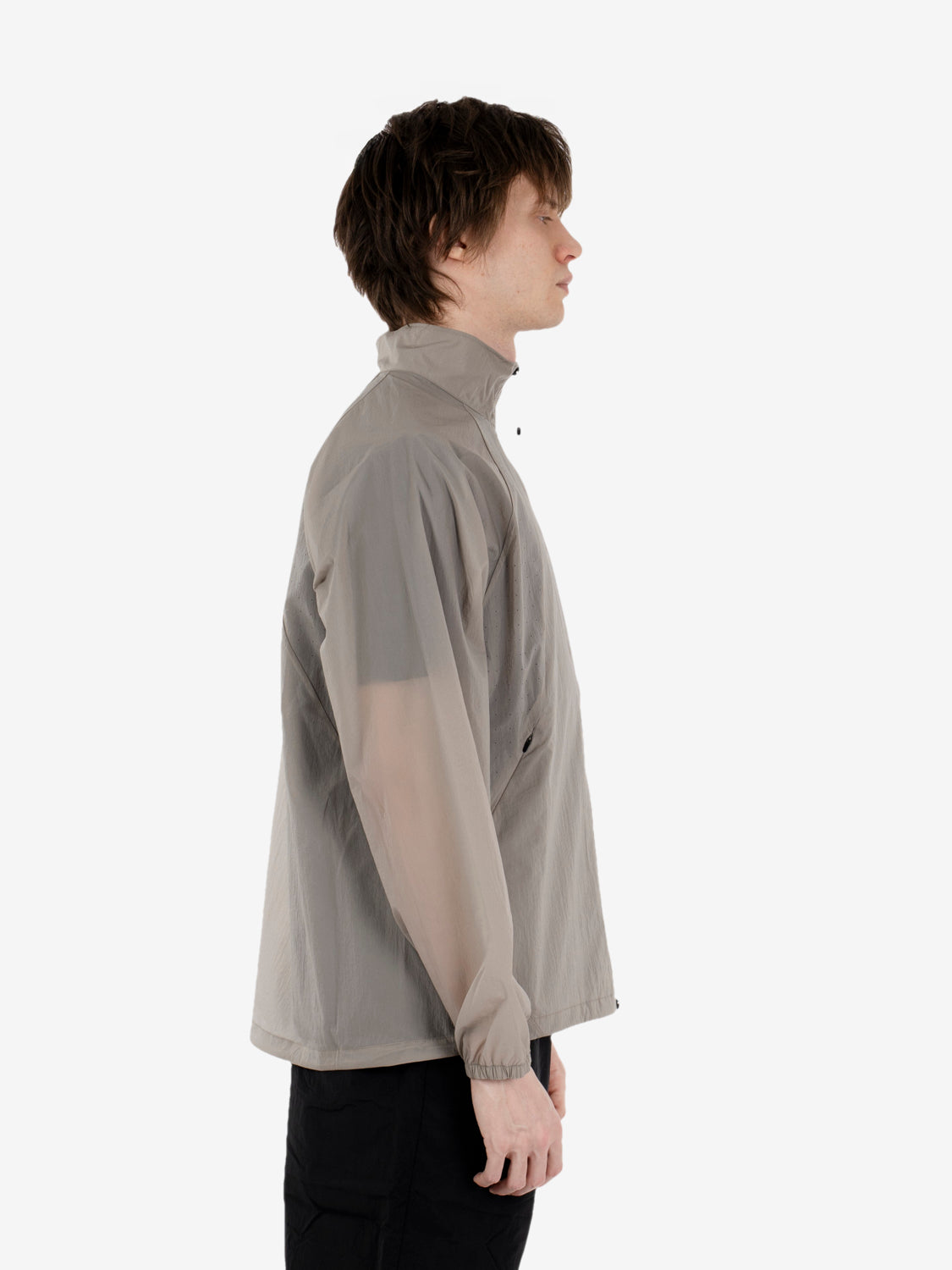 Sheer nylon wind jacket arid beige