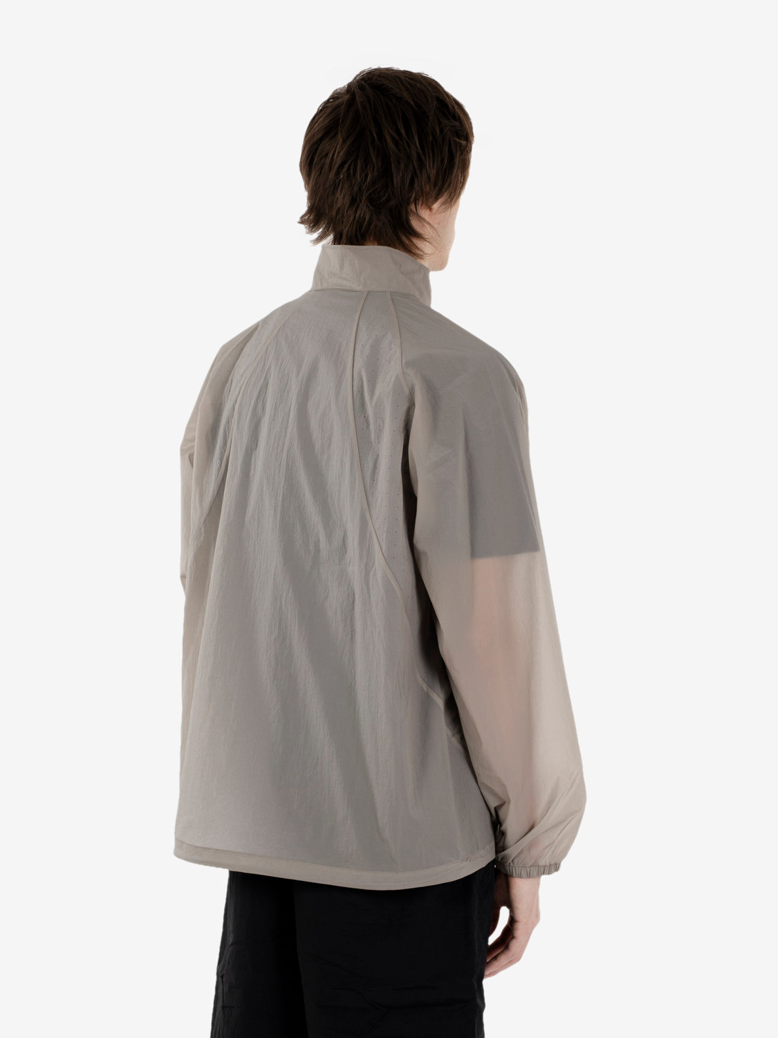 Sheer nylon wind jacket arid beige