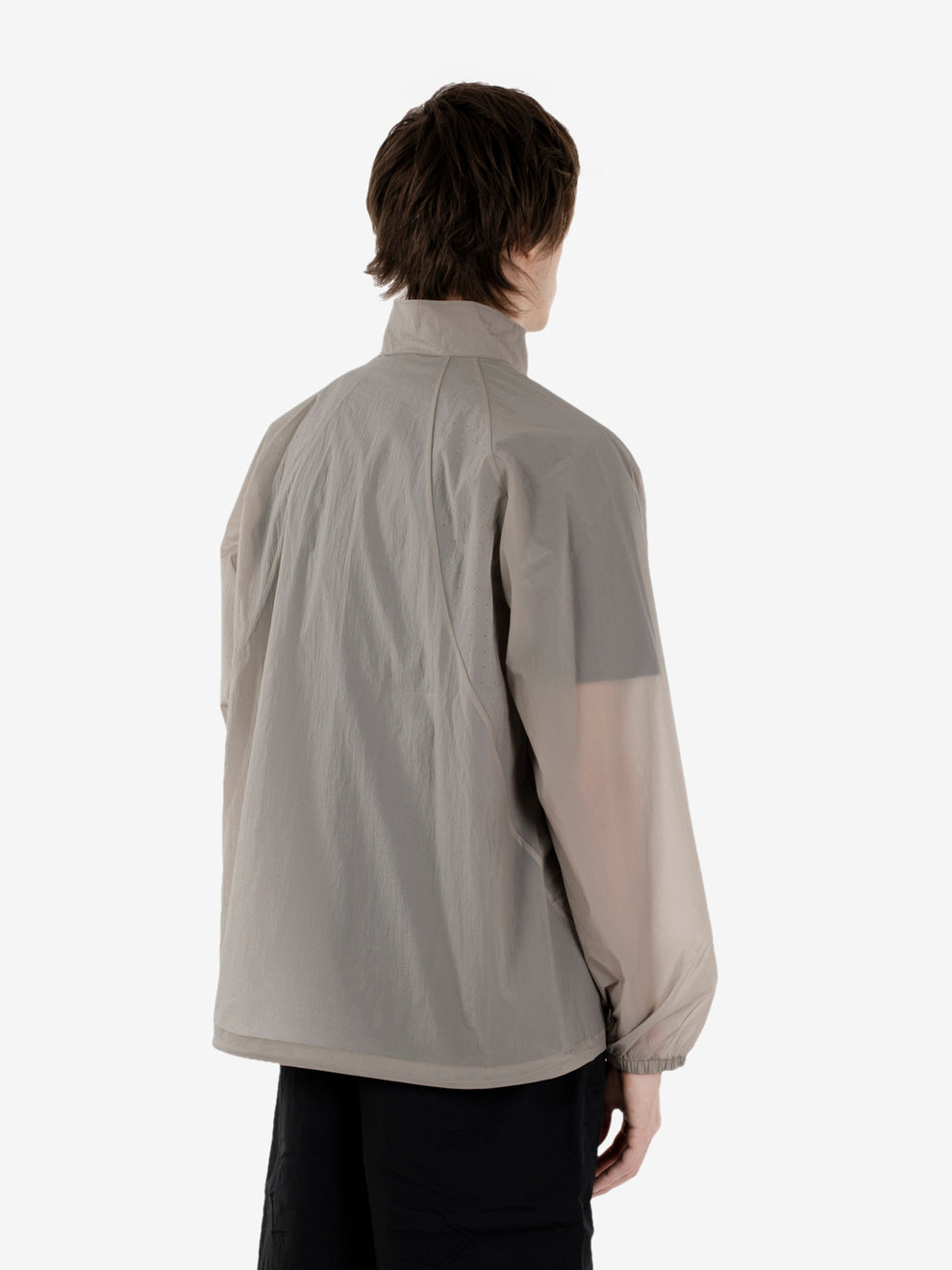 Sheer nylon wind jacket arid beige