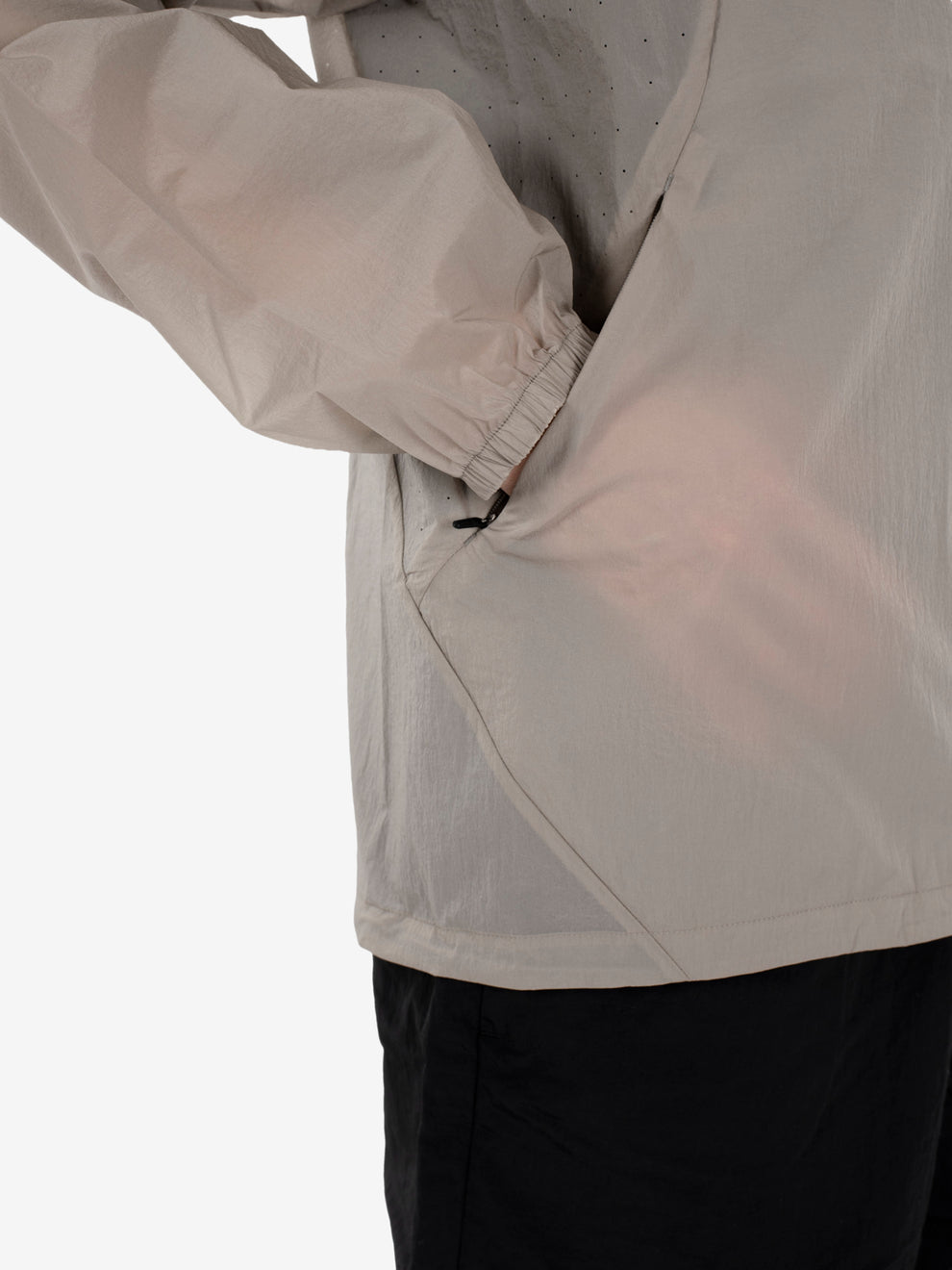 Sheer nylon wind jacket arid beige