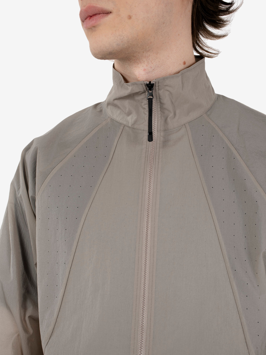 Sheer nylon wind jacket arid beige