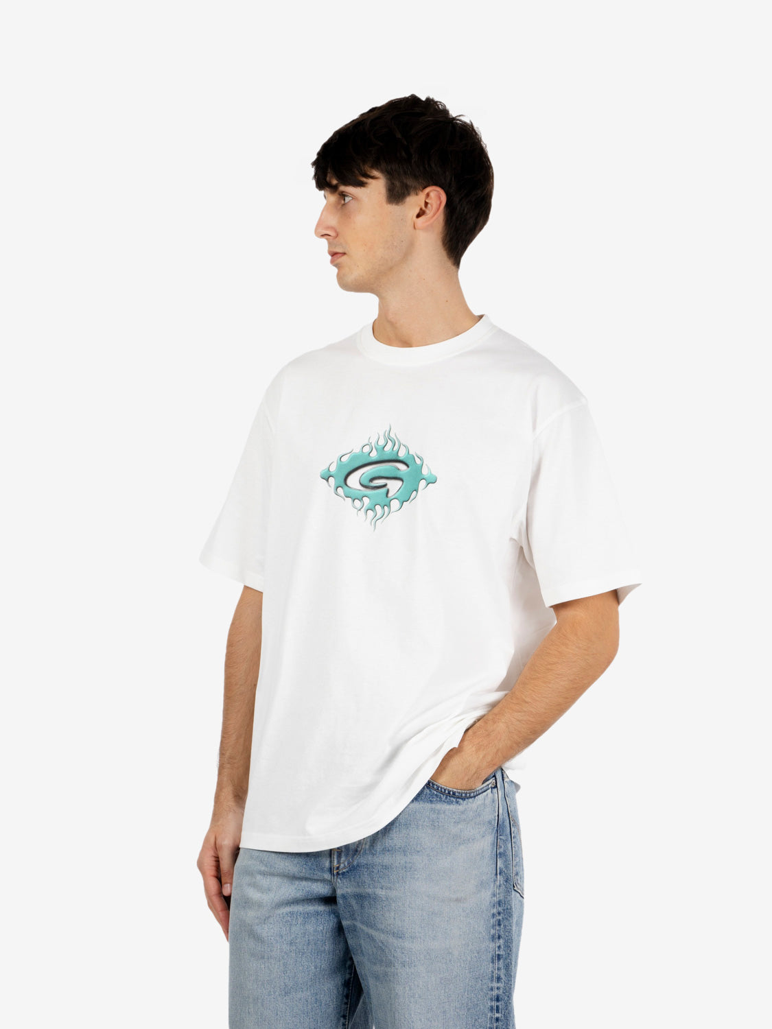 Flames tee white