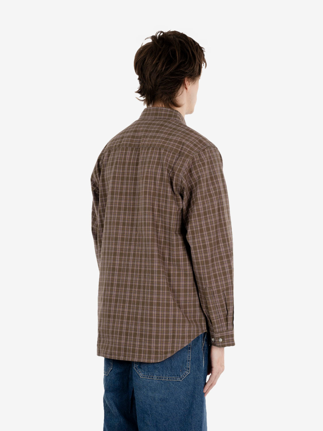 Heavy weight checkered shirt violet