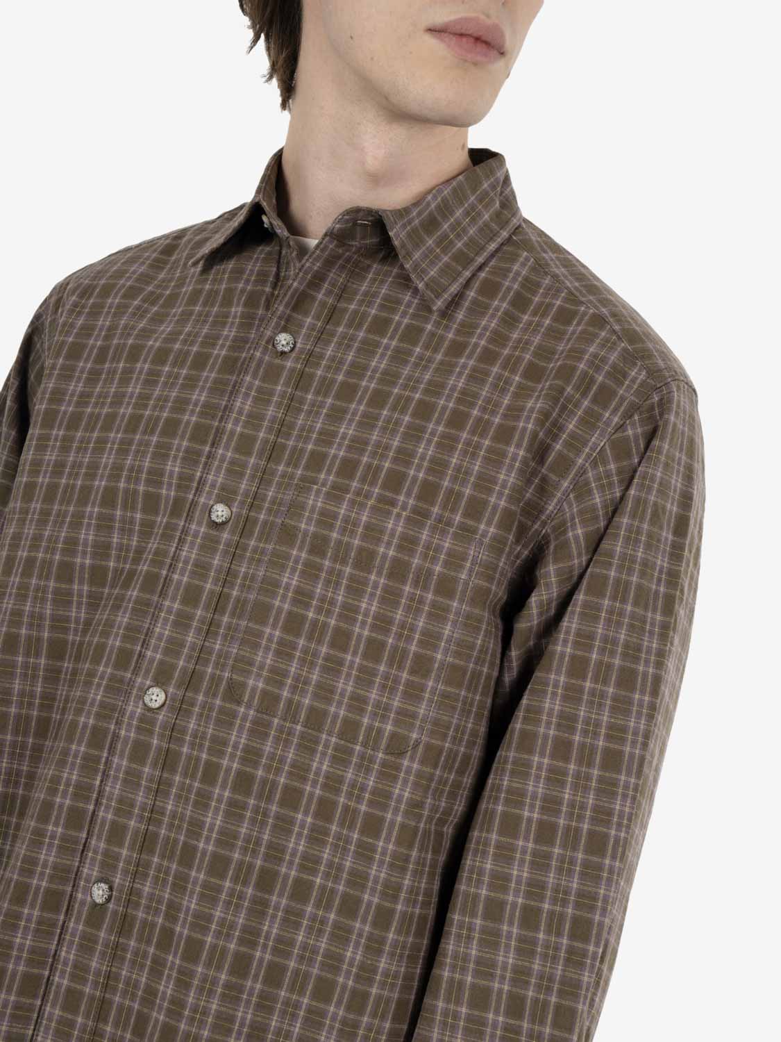 Heavy weight checkered shirt violet