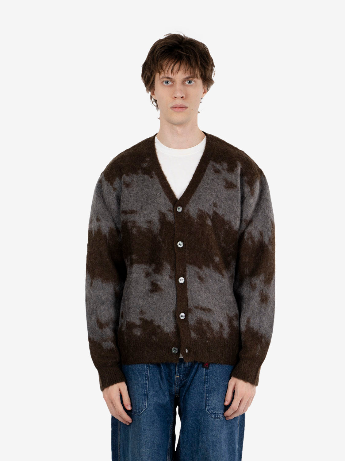 Mohair Splatter cardigan slate splatter