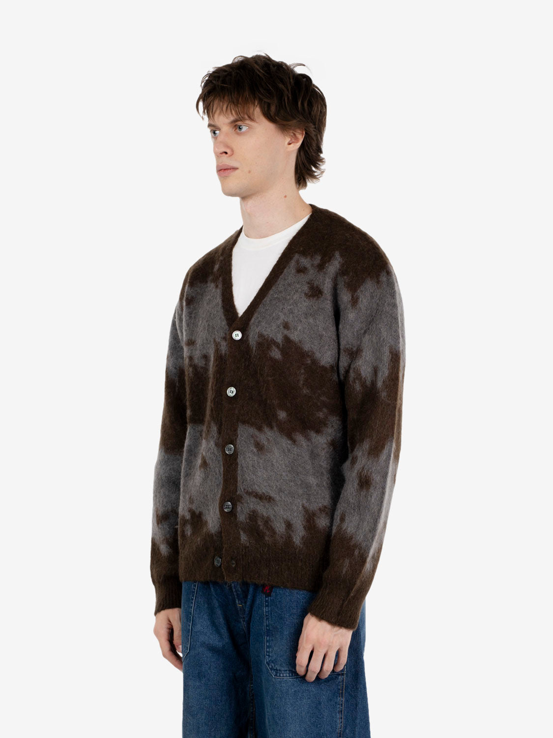 Mohair Splatter cardigan slate splatter