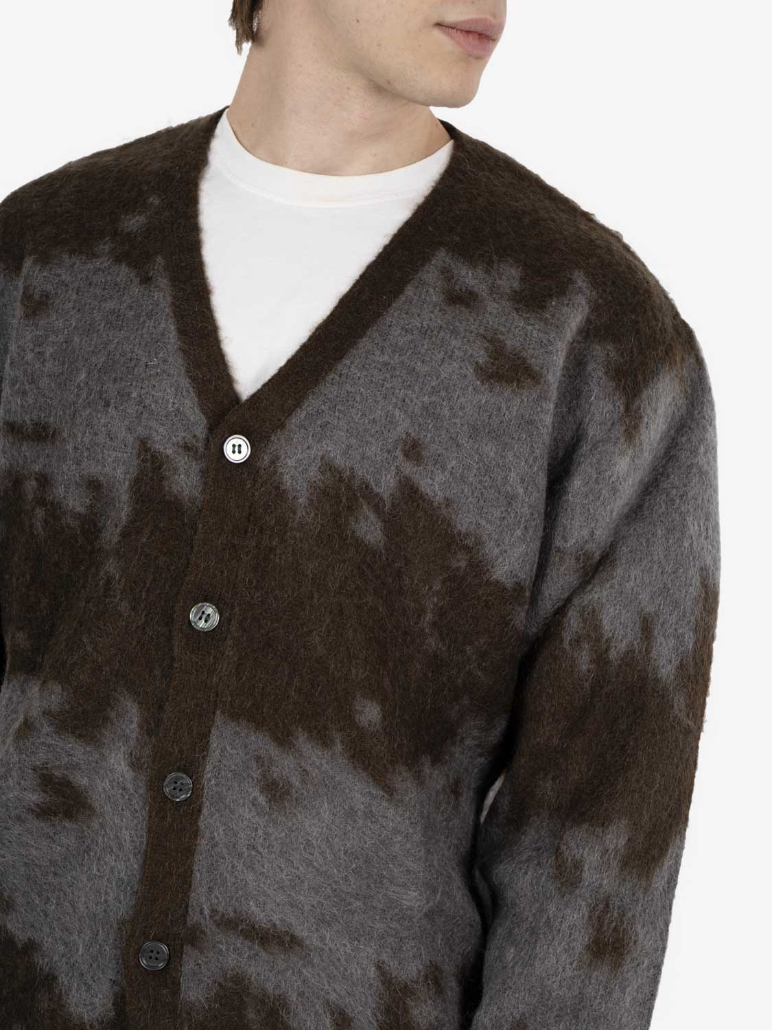 Mohair Splatter cardigan slate splatter