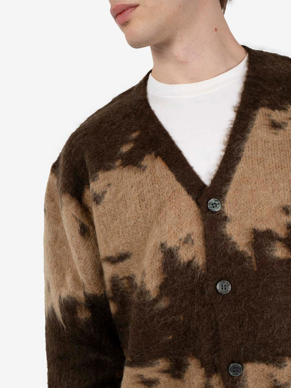 Mohair Splatter cardigan taupe splatter