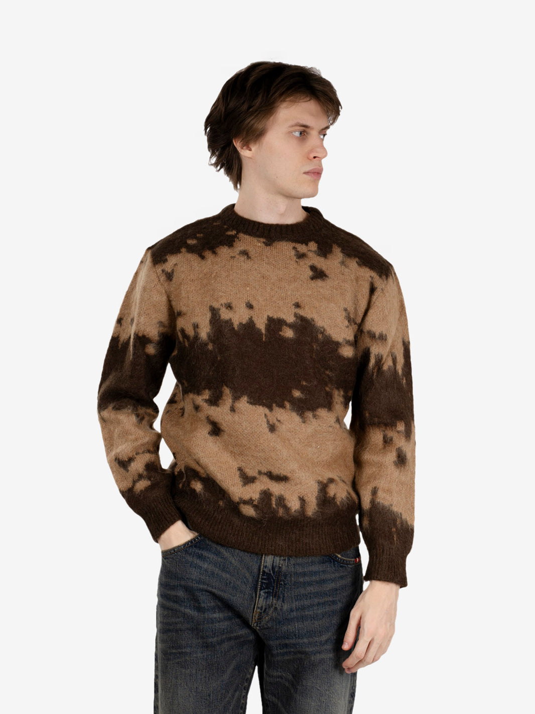 Mohair splatter sweater taupe
