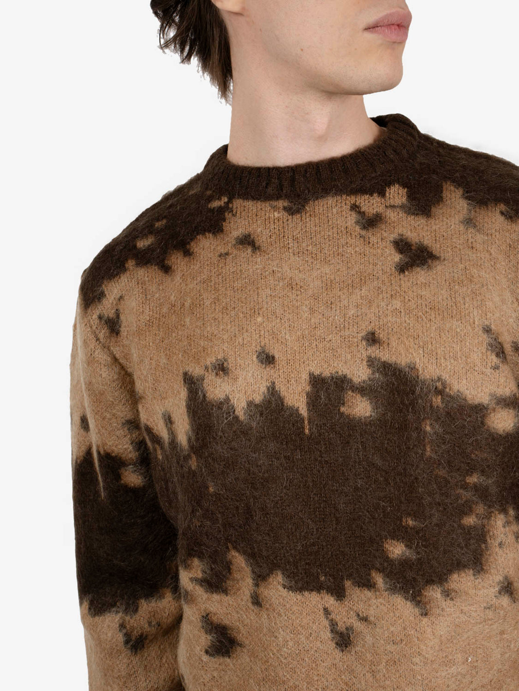 Mohair splatter sweater taupe