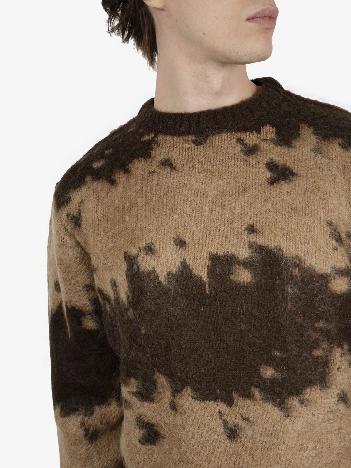Mohair splatter sweater taupe