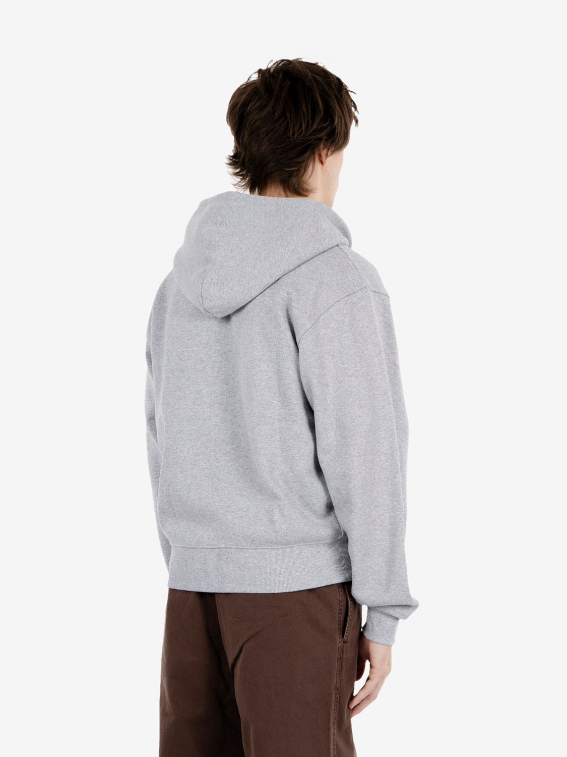 One Point zip hooded sweatshirt grey heather