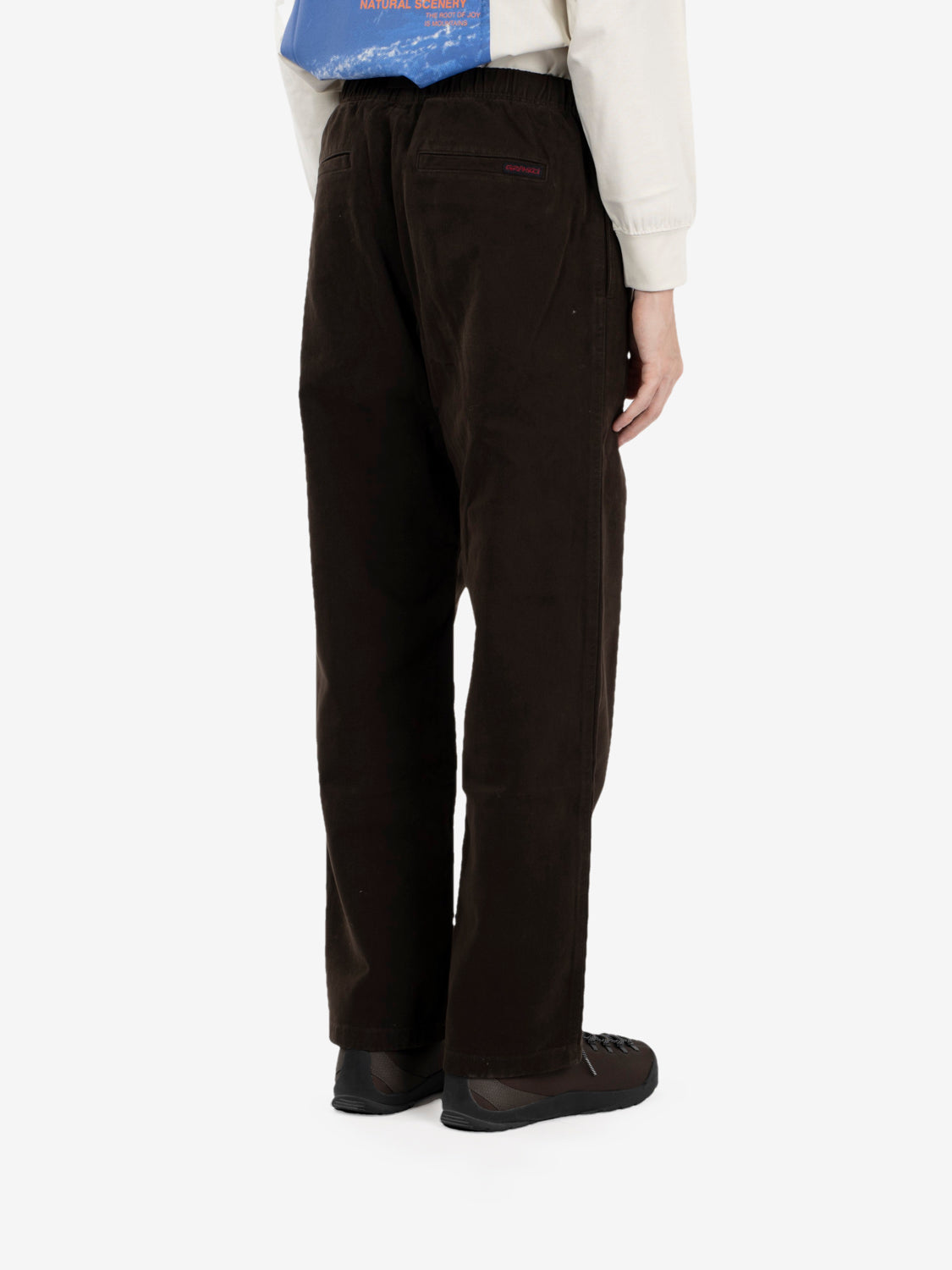 Pantaloni classici in twill invernale color caffè