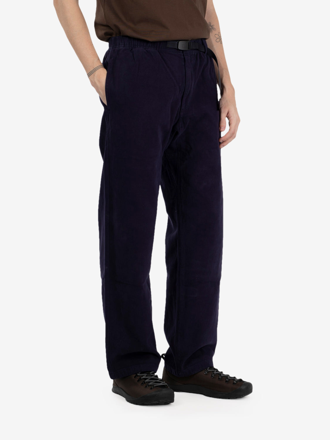 Pantaloni classici in twill invernale color inchiostro