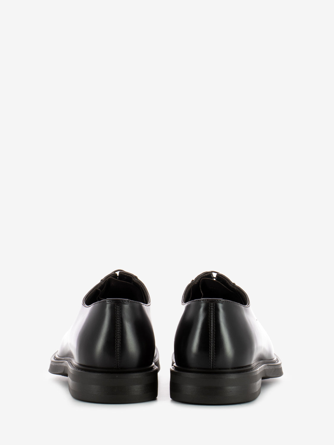 Brown leather derby with rubber sole