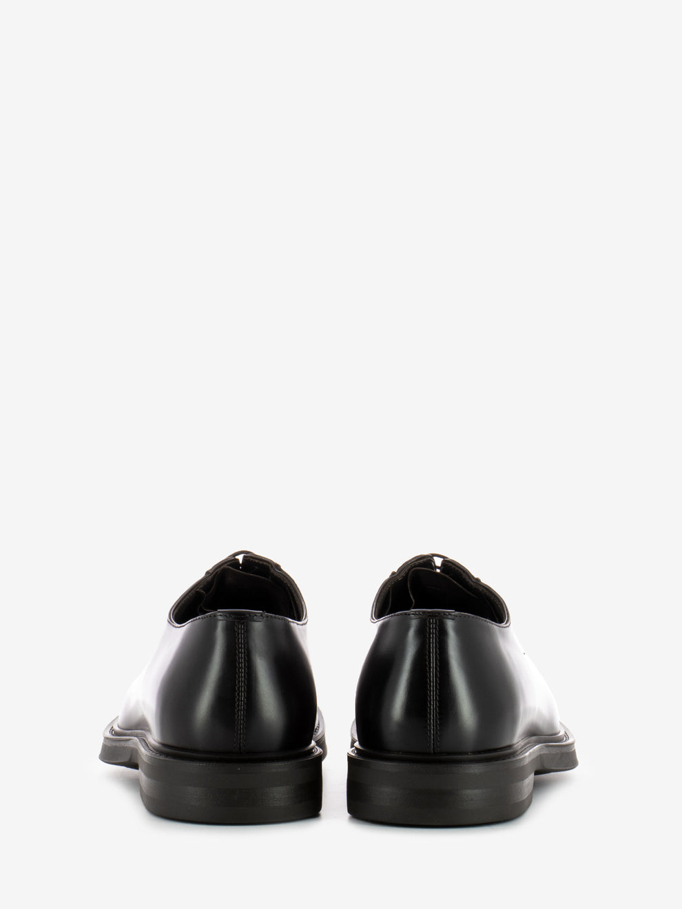 Brown leather derby with rubber sole