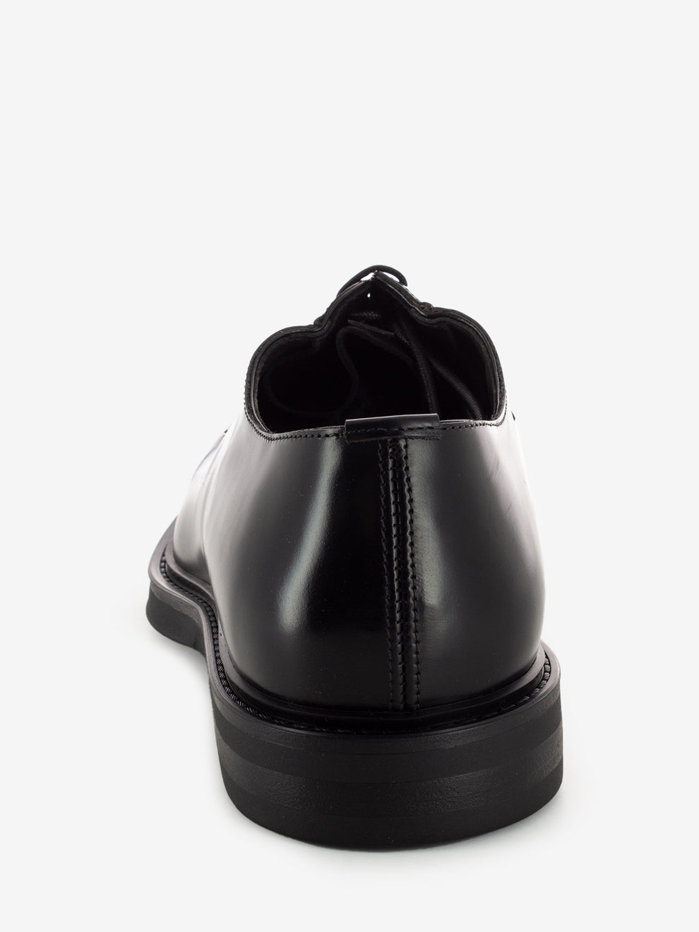 Black leather derby shoes with rubber sole