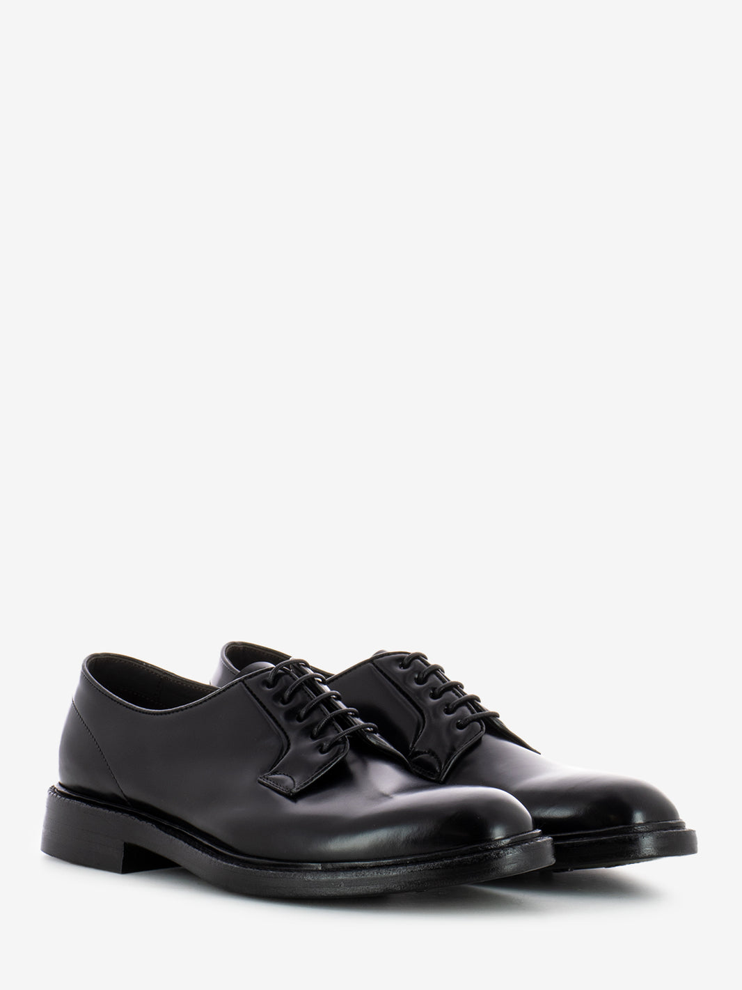 Black brushed leather derby